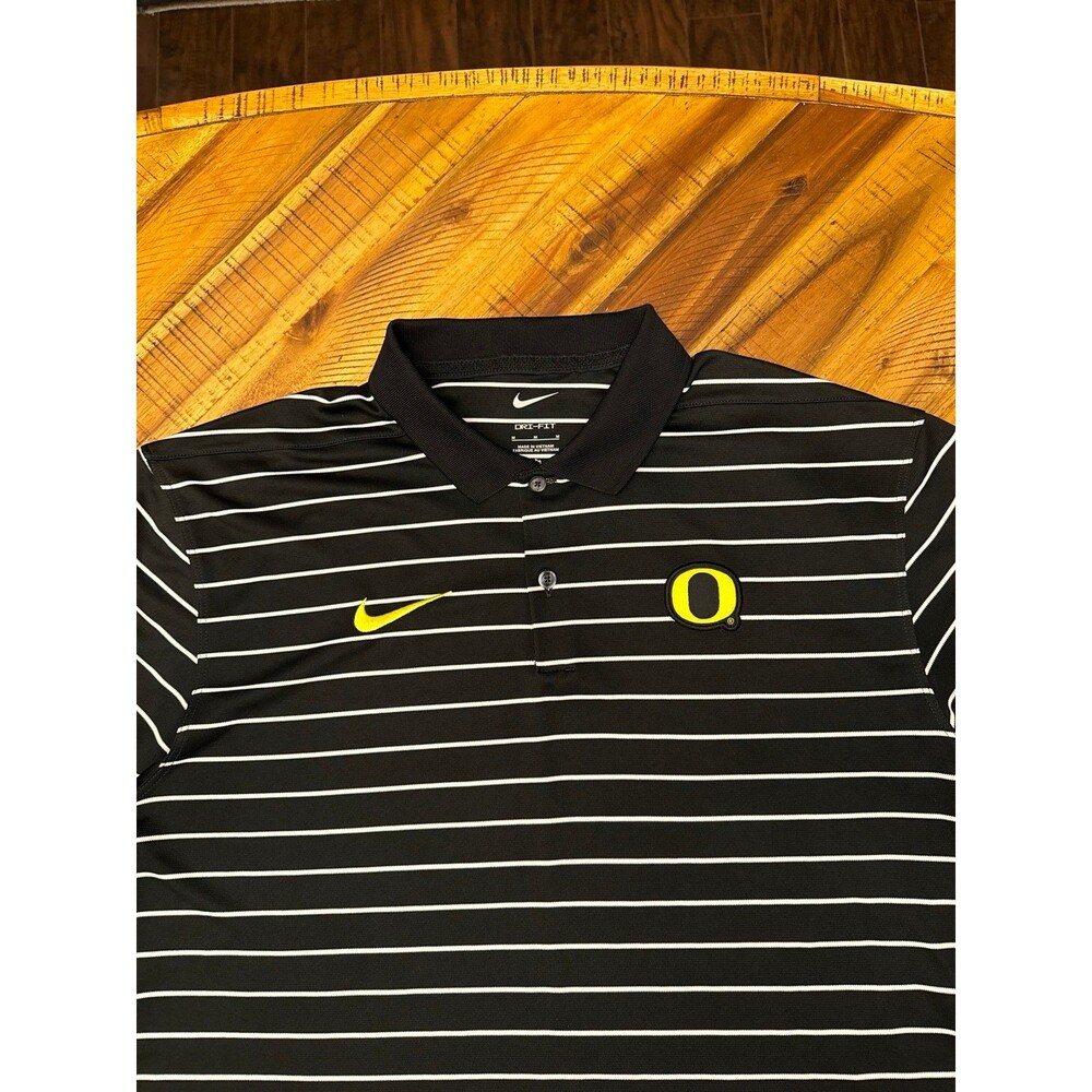 Nike Oregon Ducks Dri-FIT Victory Polo Men’s M Black White Striped